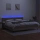 Боксспринг легло с матрак и LED, таупе, 200x200 см, плат