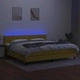 Боксспринг легло с матрак и LED, зелена, 200x200 см, плат