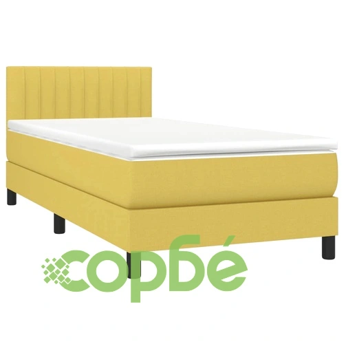 Боксспринг легло с матрак и LED, зелена, 90x190 см, плат ➤ топ цена ➤ sorbe.bg