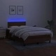 Боксспринг легло с матрак и LED, тъмнокафяво, 120x200 см, плат