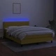 Боксспринг легло с матрак и LED, зелено, 140x190 см, плат