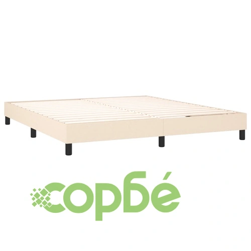 Боксспринг легло с матрак и LED, кремаво, 180x200 см, плат ➤ топ цена ➤ sorbe.bg