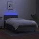 Боксспринг легло с матрак и LED, тъмносиво, 80x200 см, плат
