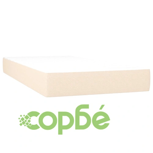 Боксспринг легло с матрак и LED, кремаво, 80x200 см, плат ➤ топ цена ➤ sorbe.bg