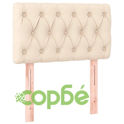 Боксспринг легло с матрак и LED, кремаво, 80x200 см, плат ➤ топ цена ➤ sorbe.bg