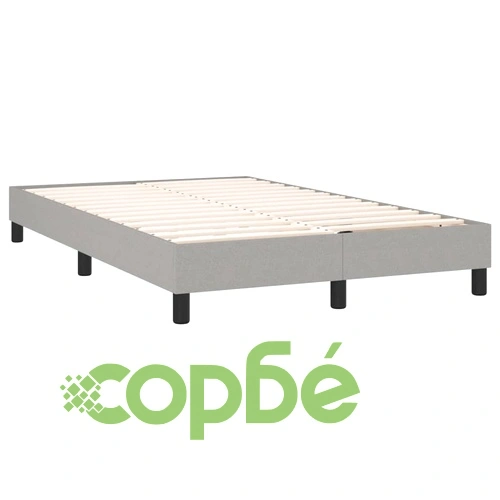 Боксспринг легло с матрак и LED, светлосиво, 120x200 см, плат ➤ топ цена ➤ sorbe.bg