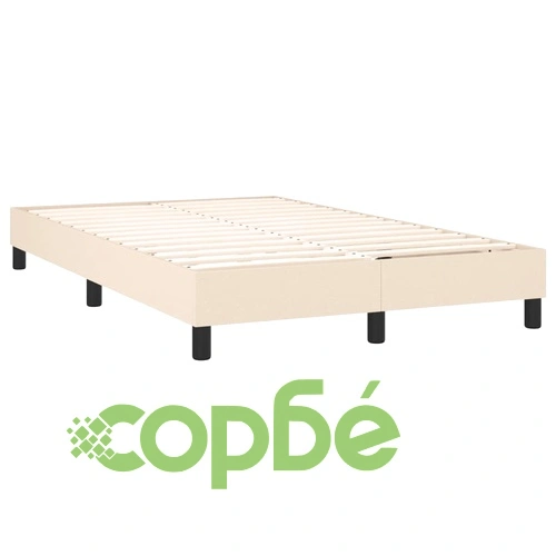 Боксспринг легло с матрак и LED, кремаво, 120x200 см, плат ➤ топ цена ➤ sorbe.bg