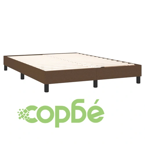 Боксспринг легло с матрак и LED, тъмнокафяво, 140x190 см, плат ➤ топ цена ➤ sorbe.bg