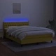 Боксспринг легло с матрак и LED, зелено, 140x190 см, плат