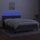 Боксспринг легло с матрак и LED, тъмносиво, 140x200 см, плат