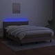 Боксспринг легло с матрак и LED, таупе, 140x200 см, плат