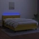 Боксспринг легло с матрак и LED, зелено, 140x200 см, плат