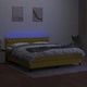 Боксспринг легло с матрак и LED, зелено, 160x200 см, плат