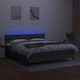 Боксспринг легло с матрак и LED, тъмносиво, 180x200 см, плат
