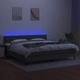Боксспринг легло с матрак и LED, тъмносиво, 200x200 см, плат