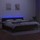 Боксспринг легло с матрак и LED, тъмнокафява, 200x200 см, плат