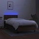 Боксспринг легло с матрак и LED, тъмнокафяво, 80x200 см, плат