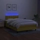 Боксспринг легло с матрак и LED, зелено, 120x200 см, плат