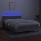 Боксспринг легло с матрак и LED, светлосиво, 140x190 см, плат