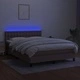 Боксспринг легло с матрак и LED, таупе, 140x200 см, плат