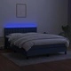 Боксспринг легло с матрак и LED, синьо, 140x200 см, плат