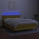Боксспринг легло с матрак и LED, зелено, 140x200 см, плат