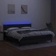 Боксспринг легло с матрак и LED, черно, 160x200 см, плат