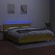 Боксспринг легло с матрак и LED, зелено, 160x200 см, плат
