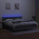 Боксспринг легло с матрак и LED, тъмносиво, 180x200 см, плат