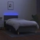 Боксспринг легло с матрак и LED, тъмнокафяво, 80x200 см, плат