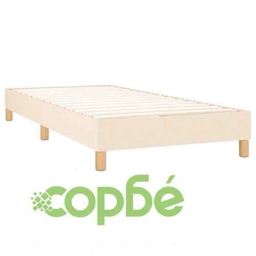 Боксспринг легло с матрак и LED, кремаво, 80x200 см, плат ➤ топ цена ➤ sorbe.bg