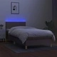 Боксспринг легло с матрак и LED, таупе, 90x200 см, плат