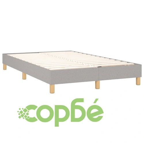 Боксспринг легло с матрак и LED, светлосиво, 120x200 см, плат ➤ топ цена ➤ sorbe.bg