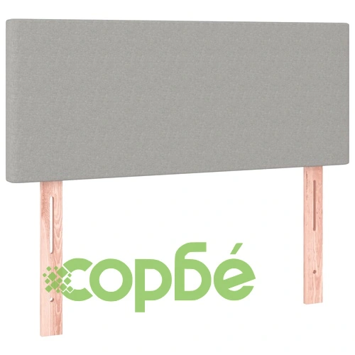 Боксспринг легло с матрак и LED, светлосиво, 120x200 см, плат ➤ топ цена ➤ sorbe.bg