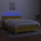 Боксспринг легло с матрак и LED, зелено, 140x190 см, плат