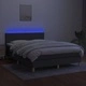 Боксспринг легло с матрак и LED, тъмносиво, 140x200 см, плат