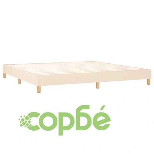 Боксспринг легло с матрак и LED, кремава, 200x200 см, плат ➤ топ цена ➤ sorbe.bg