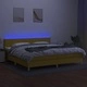 Боксспринг легло с матрак и LED, зелена, 200x200 см, плат
