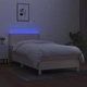 Боксспринг легло с матрак и LED, кремаво, 80x200 см, плат