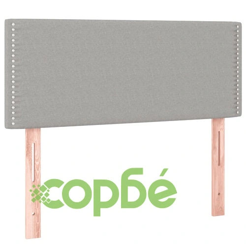 Боксспринг легло с матрак и LED, светлосиво, 100x200 см, плат ➤ топ цена ➤ sorbe.bg