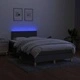 Боксспринг легло с матрак и LED, тъмносиво, 120x200 см, плат