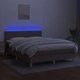 Боксспринг легло с матрак и LED, таупе, 140x200 см, плат