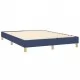 Боксспринг легло с матрак и LED, синьо, 140x200 см, плат