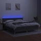Боксспринг легло с матрак и LED, тъмносиво, 160x200 см, плат