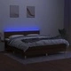 Боксспринг легло с матрак и LED, тъмнокафяво, 160x200 см, плат
