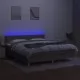 Боксспринг легло с матрак и LED, таупе, 160x200 см, плат