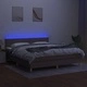 Боксспринг легло с матрак и LED, таупе, 160x200 см, плат