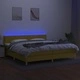 Боксспринг легло с матрак и LED, зелена, 200x200 см, плат