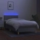 Боксспринг легло с матрак и LED, светлосиво, 80x200 см, плат