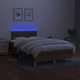 Боксспринг легло с матрак и LED, тъмнокафяво, 120x200 см, плат